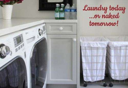 FREE SHIP/LOW COURIER - LAUNDRY TODAY AMUSING QUOTE 2 - WALL STICKER - 60+ COLOURS