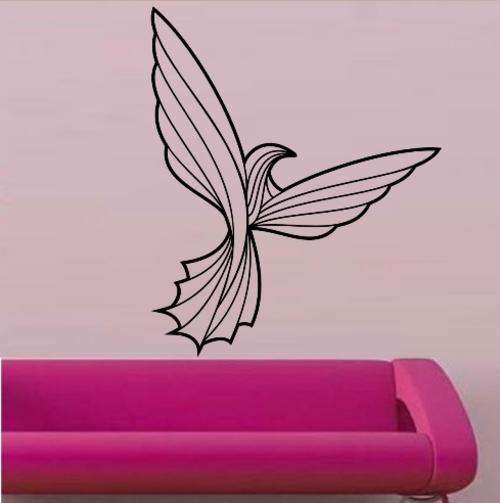FREE SHIP/LOW COURIER - STYLISED BIRD 5 WALL STICKER - SML 60+ COLOURS