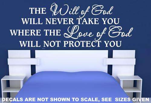FREE SHIP/LOW COURIER - WILL OF GOD CHRISTIAN QUOTATION 1 WALL STICKER - SML 60+ COLOURS