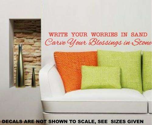 FREE SHIP/LOW COURIER - CARVE BLESSINGS INSPIRATIONAL QUOTE 1 WALL STICKER - SML 60+ COLOURS