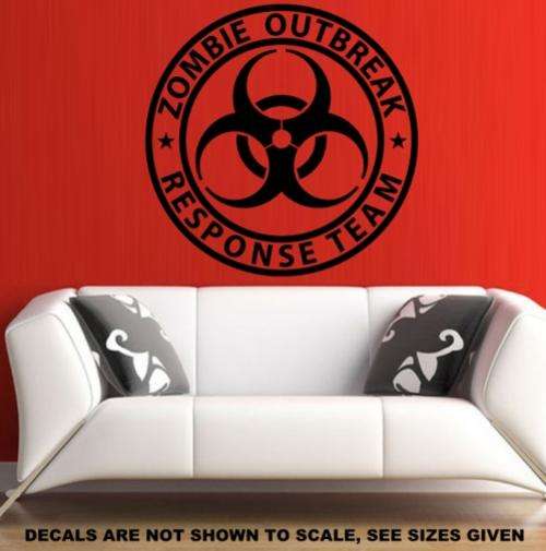 FREE SHIP/LOW COURIER - ZOMBIE RESPONSE TEAM CAR/WALL STICKER - LRG 60+ COLOURS
