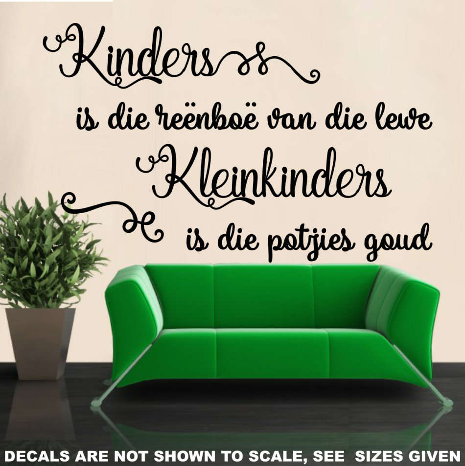 FREE SHIP/LOW COURIER - KINDERS IS DIE REENBOOG MUURPLAKKER - MED 60+ COLOURS