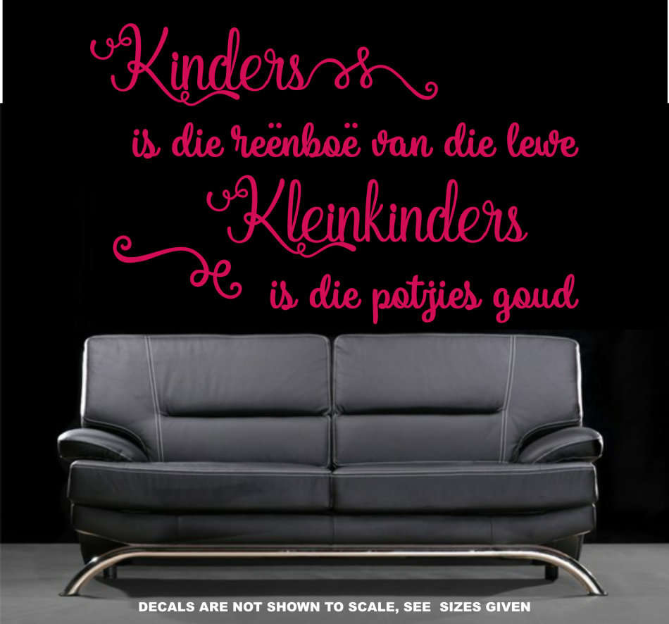 FREE SHIP/LOW COURIER - KINDERS IS DIE REENBOOG MUURPLAKKER - MED 60+ COLOURS
