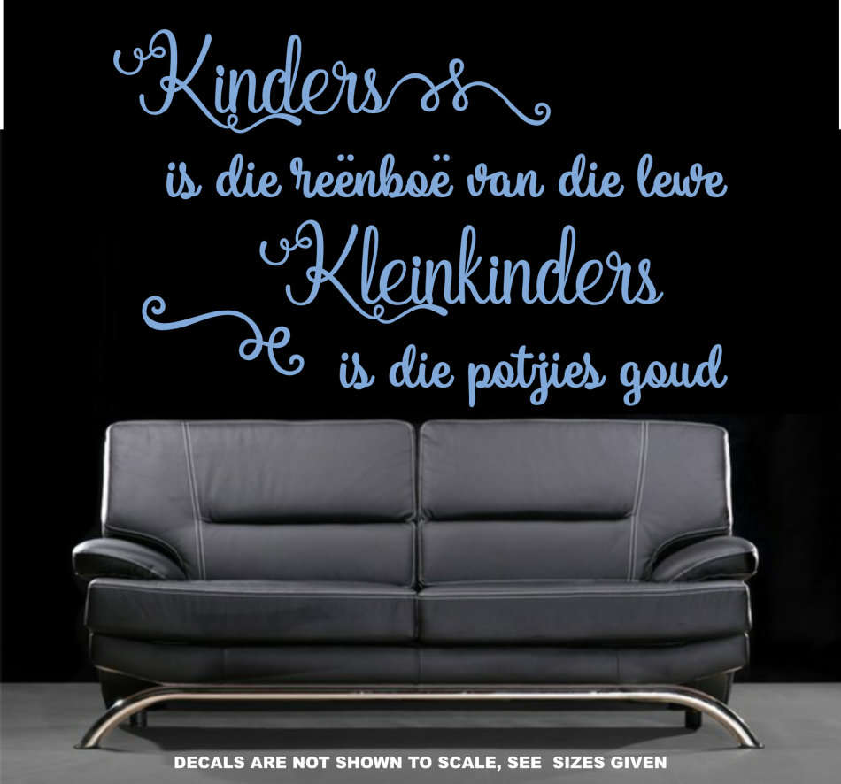 FREE SHIP/LOW COURIER - KINDERS IS DIE REENBOOG MUURPLAKKER - MED 60+ COLOURS