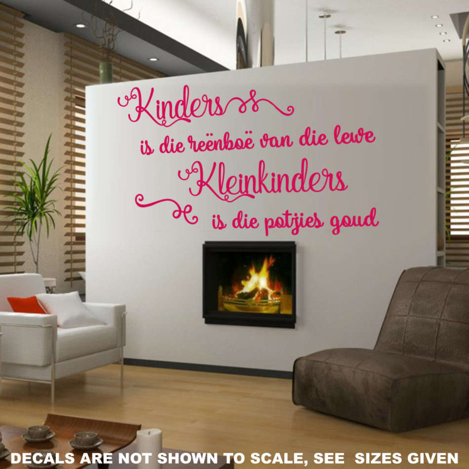 FREE SHIP/LOW COURIER - KINDERS IS DIE REENBOOG MUURPLAKKER - MED 60+ COLOURS