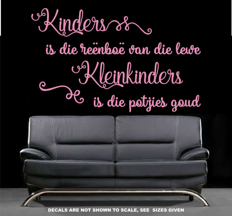 FREE SHIP/LOW COURIER - KINDERS IS DIE REENBOOG MUURPLAKKER - MED 60+ COLOURS
