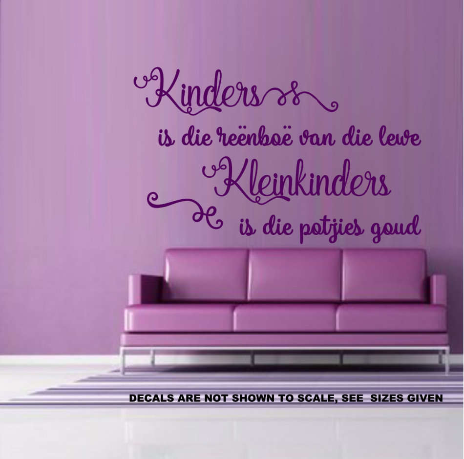 FREE SHIP/LOW COURIER - KINDERS IS DIE REENBOOG MUURPLAKKER - MED 60+ COLOURS