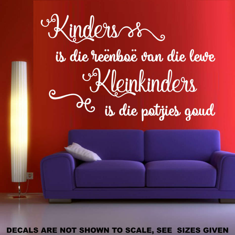 FREE SHIP/LOW COURIER - KINDERS IS DIE REENBOOG MUURPLAKKER - MED 60+ COLOURS