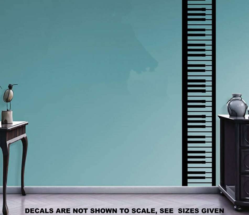 FREE SHIP/LOW COURIER - PIANO KEYS - WALL STICKER - SML 60+ COLOURS