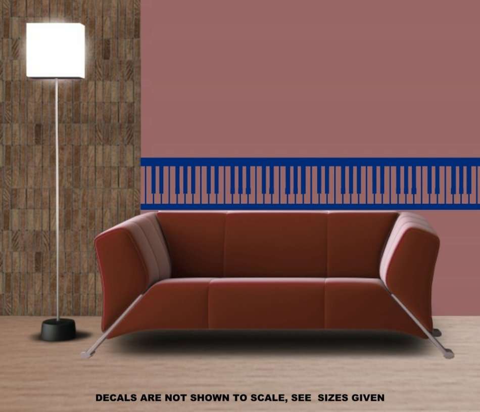 FREE SHIP/LOW COURIER - PIANO KEYS - WALL STICKER - SML 60+ COLOURS