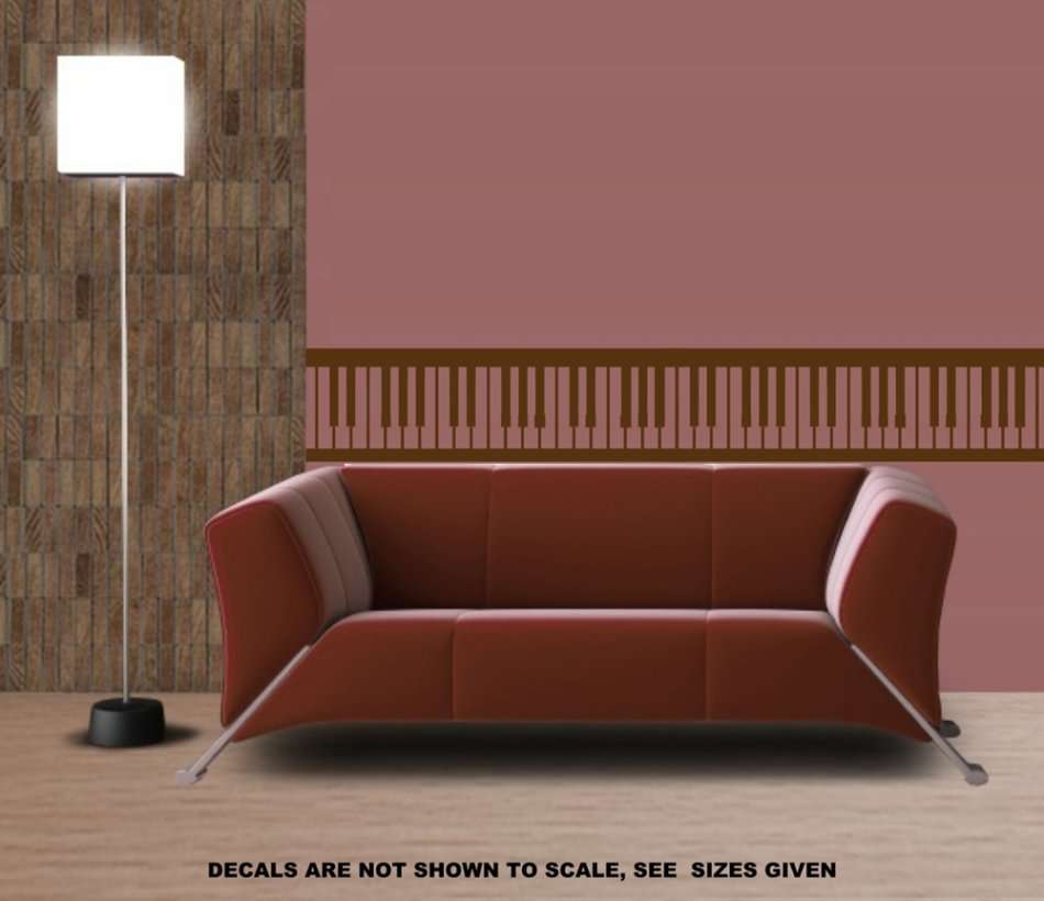 FREE SHIP/LOW COURIER - PIANO KEYS - WALL STICKER - SML 60+ COLOURS