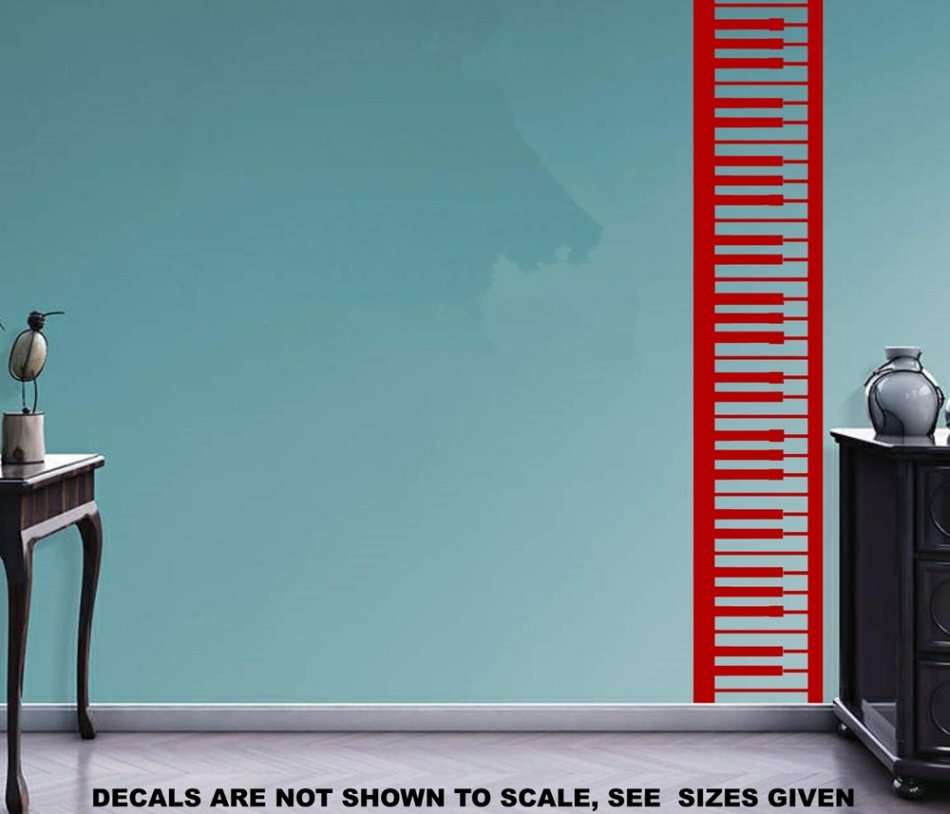 FREE SHIP/LOW COURIER - PIANO KEYS - WALL STICKER - SML 60+ COLOURS