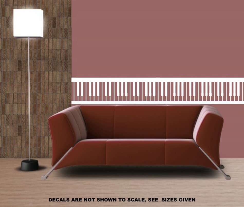 FREE SHIP/LOW COURIER - PIANO KEYS - WALL STICKER - SML 60+ COLOURS
