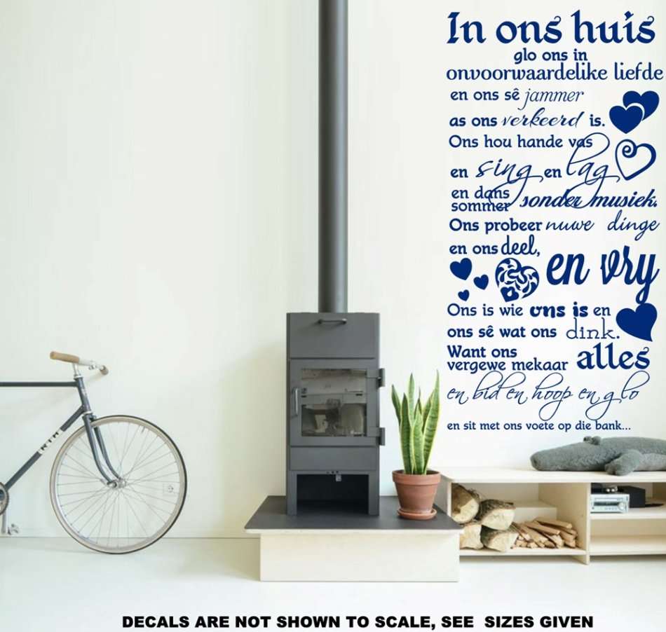 FREE SHIP/LOW COURIER - IN ONS HUIS FAMILIE KWOTASIE WALL STICKER - LRG 60+ COLOURS