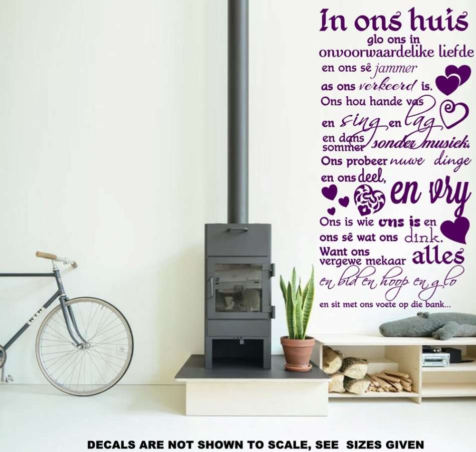 FREE SHIP/LOW COURIER - IN ONS HUIS FAMILIE KWOTASIE WALL STICKER - LRG 60+ COLOURS