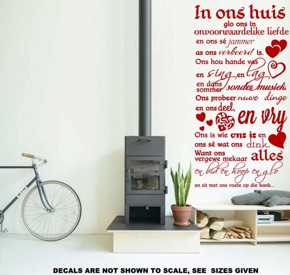 FREE SHIP/LOW COURIER - IN ONS HUIS FAMILIE KWOTASIE WALL STICKER - LRG 60+ COLOURS