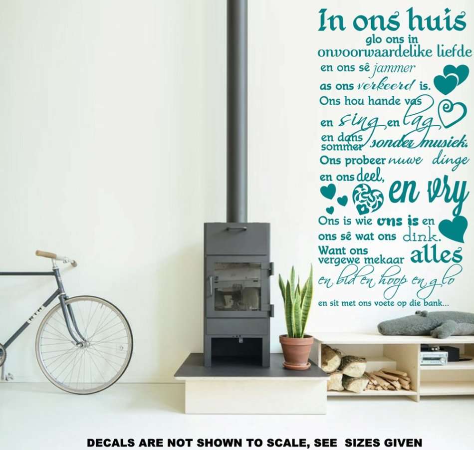 FREE SHIP/LOW COURIER - IN ONS HUIS FAMILIE KWOTASIE WALL STICKER - LRG 60+ COLOURS