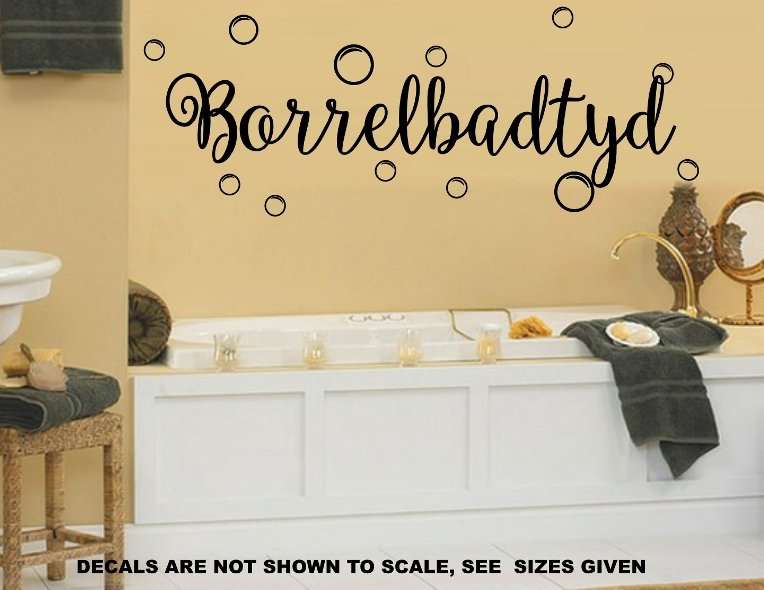 FREE SHIP/LOW COURIER - BORRELBADTYD AFRIKAANSE KWOTASIE WALL STICKER - LRG 60+ COLOURS