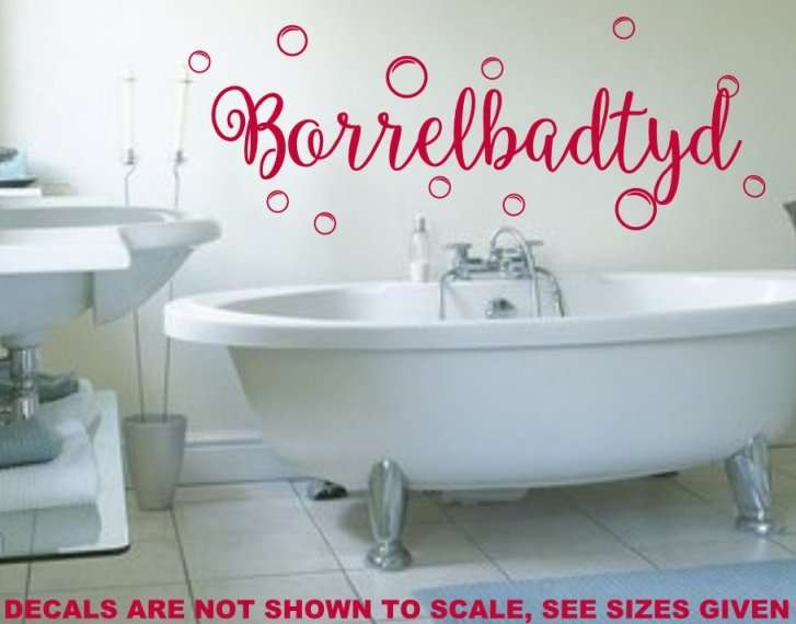 FREE SHIP/LOW COURIER - BORRELBADTYD AFRIKAANSE KWOTASIE WALL STICKER - LRG 60+ COLOURS