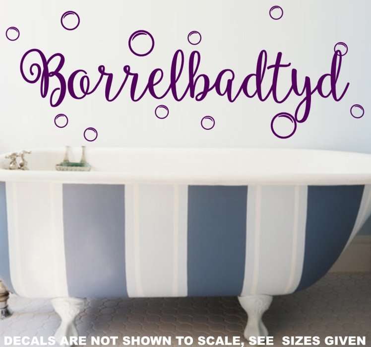 FREE SHIP/LOW COURIER - BORRELBADTYD AFRIKAANSE KWOTASIE WALL STICKER - LRG 60+ COLOURS