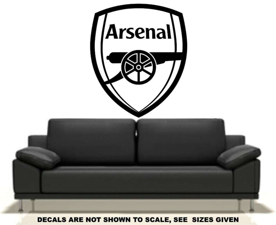 FREE SHIP/LOW COURIER - ARSENAL FOOTBALL CLUB LOGO WALL STICKER - LRG 60+ COLOURS
