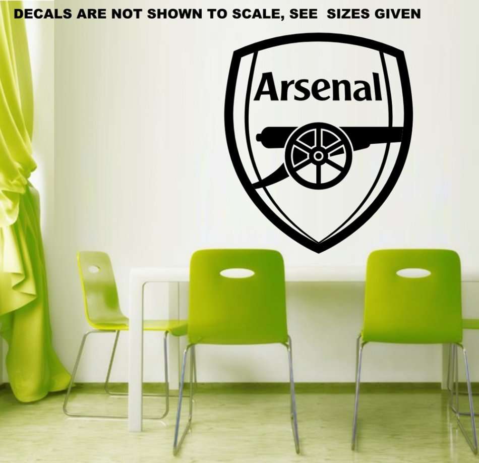 FREE SHIP/LOW COURIER - ARSENAL FOOTBALL CLUB LOGO WALL STICKER - LRG 60+ COLOURS