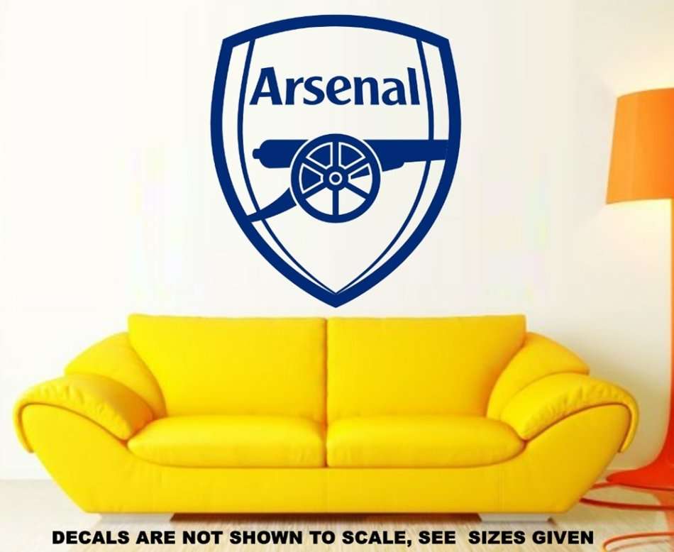 FREE SHIP/LOW COURIER - ARSENAL FOOTBALL CLUB LOGO WALL STICKER - LRG 60+ COLOURS