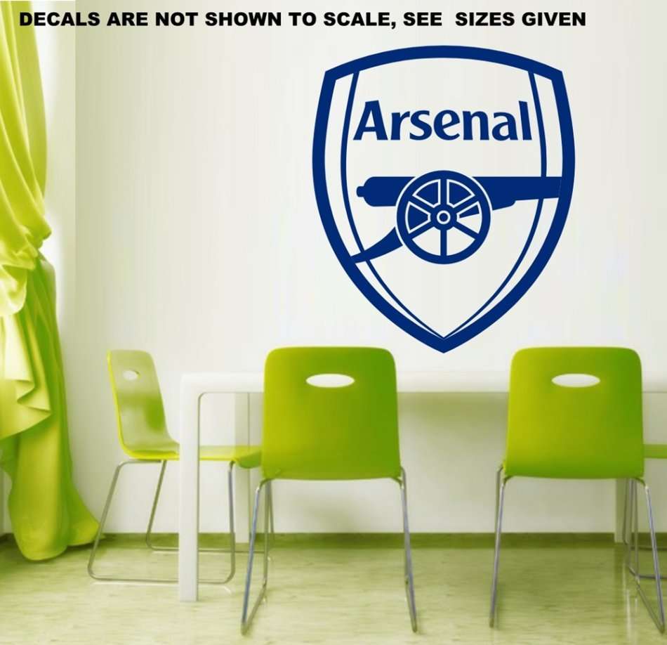 FREE SHIP/LOW COURIER - ARSENAL FOOTBALL CLUB LOGO WALL STICKER - LRG 60+ COLOURS