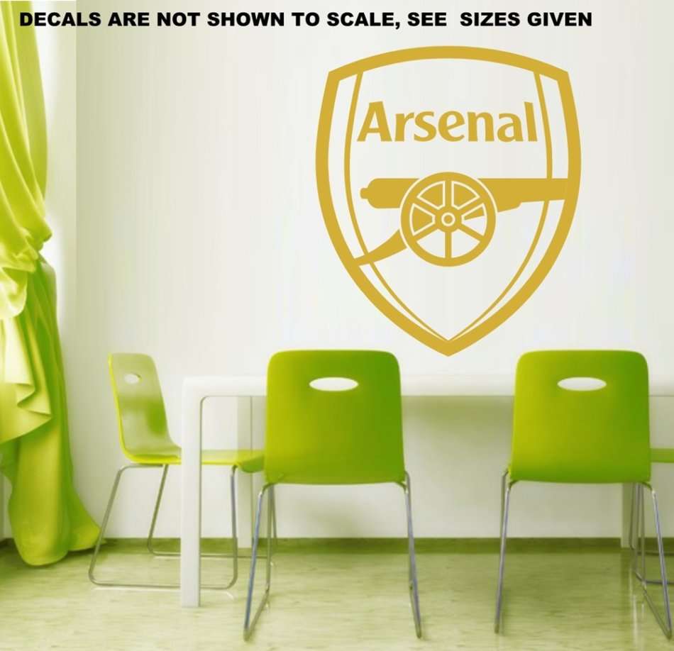 FREE SHIP/LOW COURIER - ARSENAL FOOTBALL CLUB LOGO WALL STICKER - LRG 60+ COLOURS