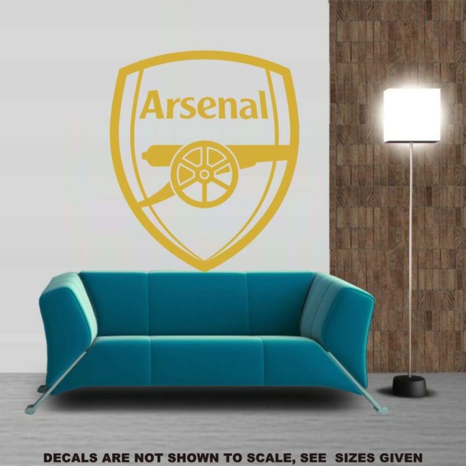 FREE SHIP/LOW COURIER - ARSENAL FOOTBALL CLUB LOGO WALL STICKER - LRG 60+ COLOURS