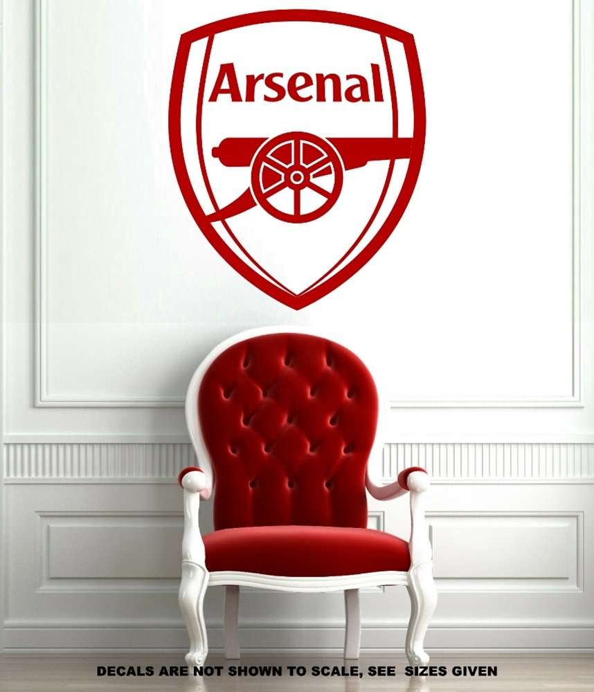 FREE SHIP/LOW COURIER - ARSENAL FOOTBALL CLUB LOGO WALL STICKER - LRG 60+ COLOURS