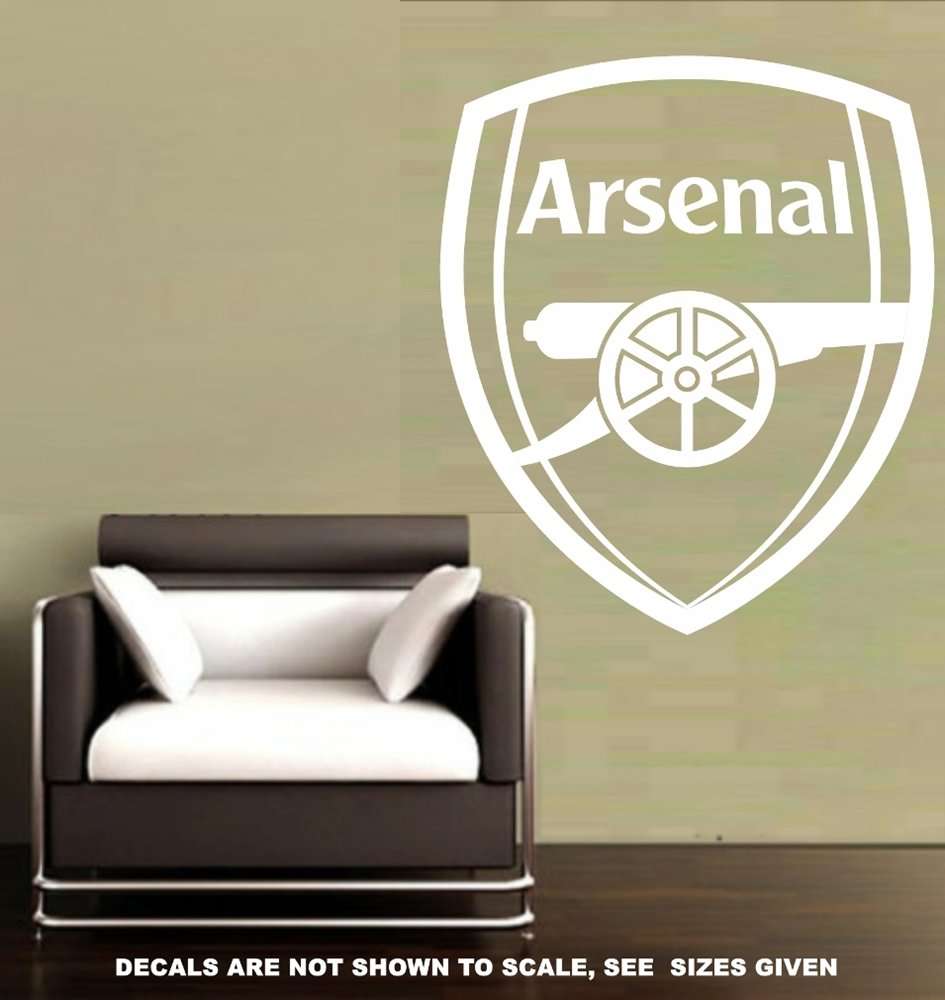 FREE SHIP/LOW COURIER - ARSENAL FOOTBALL CLUB LOGO WALL STICKER - LRG 60+ COLOURS