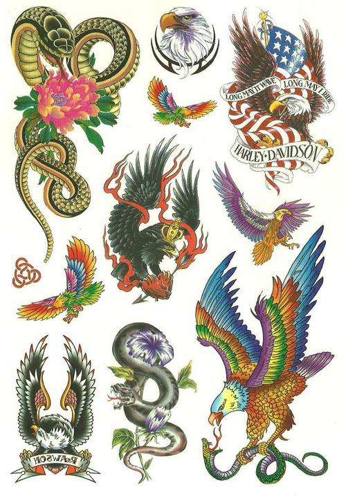 Colour Temporary Tattoos Mixed Designs