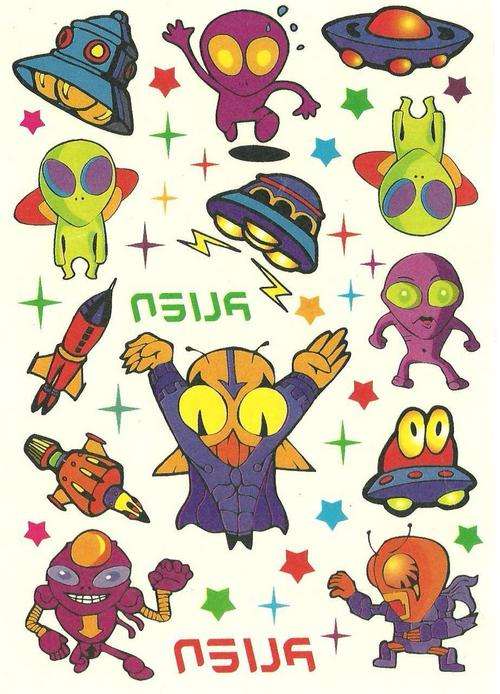 Colour Temporary Tattoos Aliens