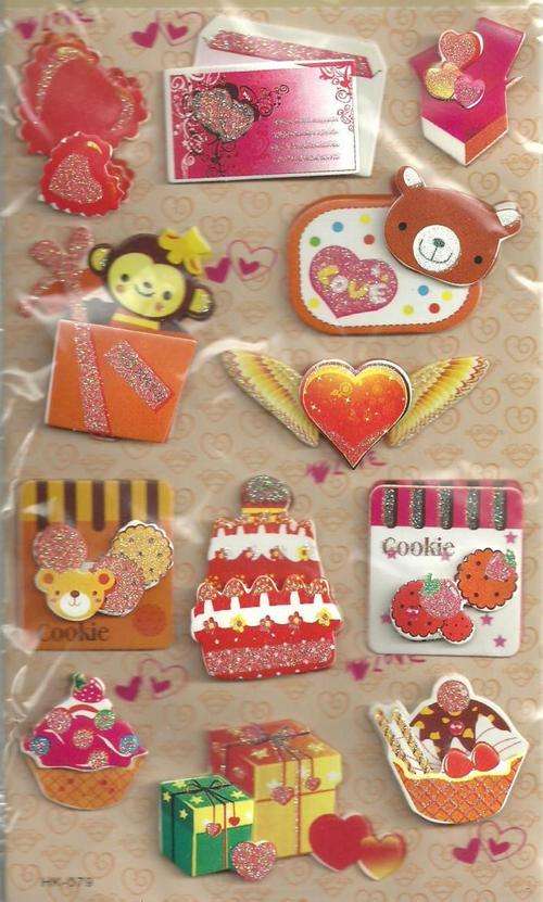 Handmade Dimensional Glitter Stickers - RomanceTheme - Crafts