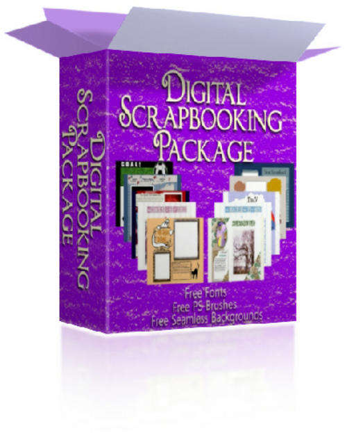 Digital Scrapbooking Ebook Package on DVD + Free Software, Fonts, Embellishments, Etc
