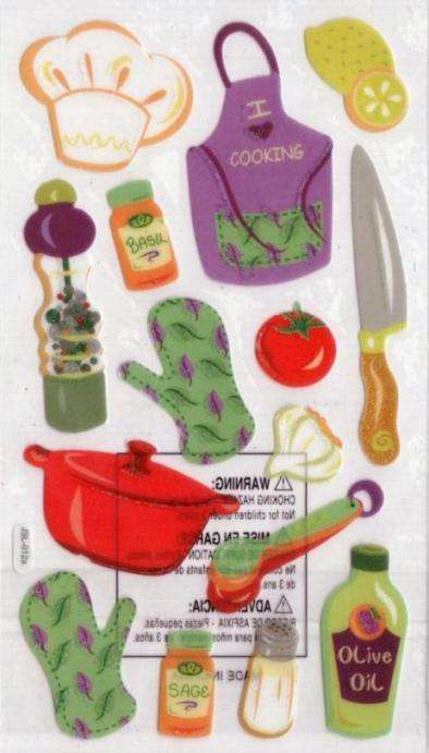 Epoxy Glitter Stickers - Cooking Theme - Crafts