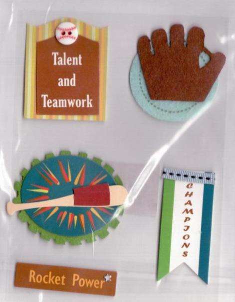Dimensional Baseball Theme Stickers - Crafts Scrapbooking
