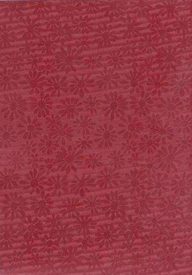 Stunning Pearlescent Finely Embossed Paper A4 - Deep Red Daisies - Crafts Scrapbooking