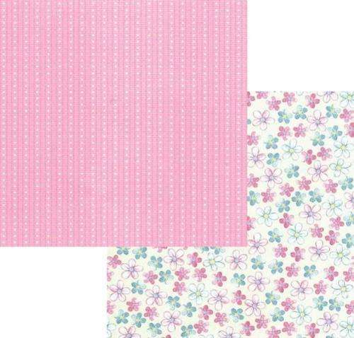 Double-Sided Paper 30cm X 30cm - Pink  and Blue - Crafts Scrapbooking