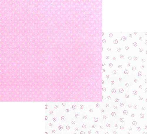 Double-Sided Paper 30cm X 30cm - Pink & Blue Swirls & Polka Dots - Crafts Scrapbooking