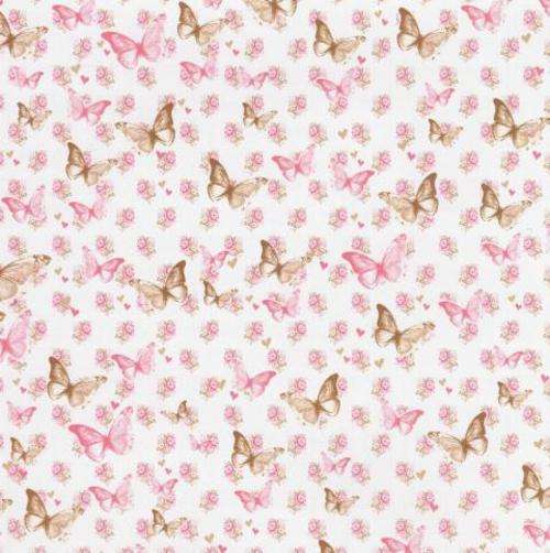 Scrapbooking Paper 30cm x 30cm - Butterflies & Roses - Crafts Scrapbooking