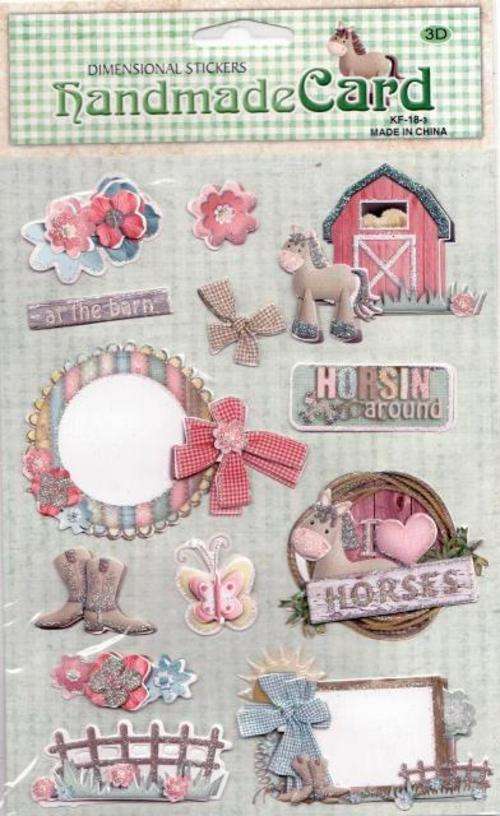 Dimensional Glitter Horses Stickers - Crafts Scrapbooking