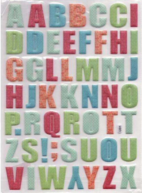 Puffy Glitter Alphabet Stickers - Crafts Scrapbooking