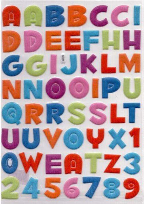 Puffy Glitter Alphabet Stickers - Crafts Scrapbooking