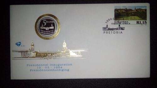 Mandela 1994 Presidential Inauguration (PROOF) R5 in FDC -[No Steps!]