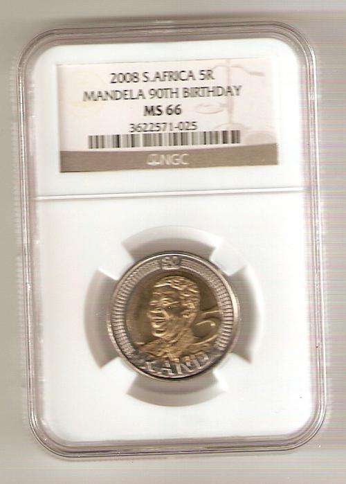 2008 N/MANDELA NGC GRADED MS66 COIN