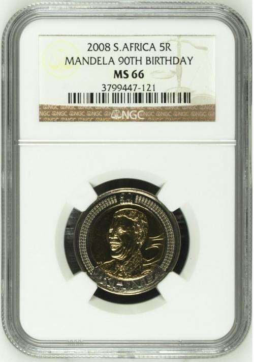 NGC GRADED 2008 N/MANDELA MS 66 COIN
