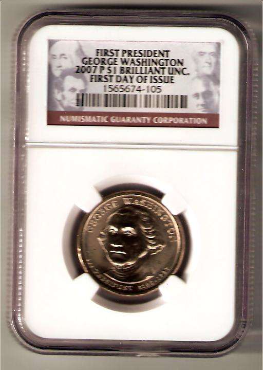 FIRST PRES GEORGE WAHINGTON 2007 P S1 BRILLIANT UNC