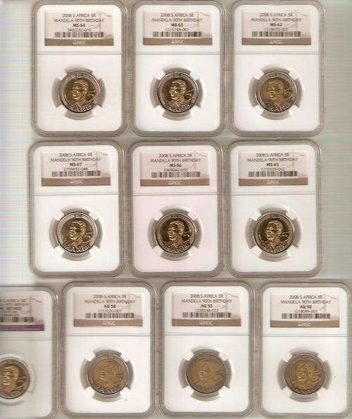 @@ A NICE NGC GRADED SET FROM THE SCARSE AU 50.55 58 MS62 63 64 65 66 67 AND A UNC COIN SET@@@